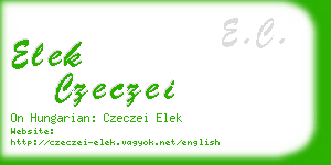 elek czeczei business card